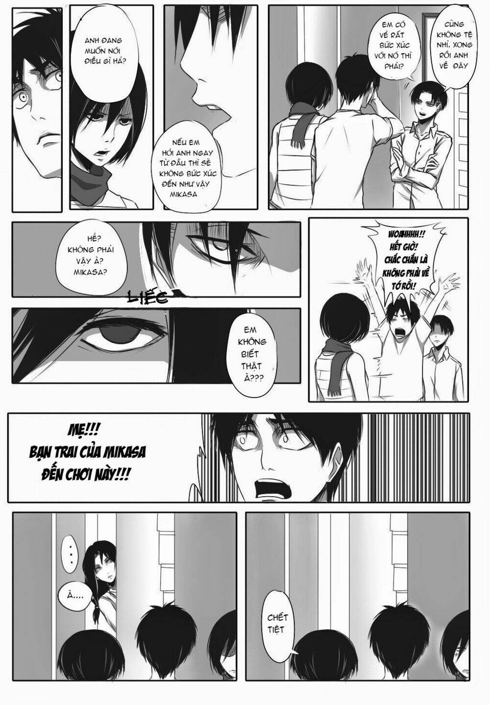 Đại chiến Titan - Doujinshi về Cuộc tình tay 4 Chapter 6.5 - Trang 3