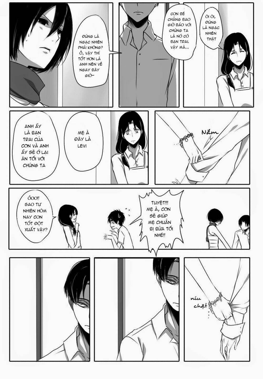 Đại chiến Titan - Doujinshi về Cuộc tình tay 4 Chapter 6.5 - Trang 4