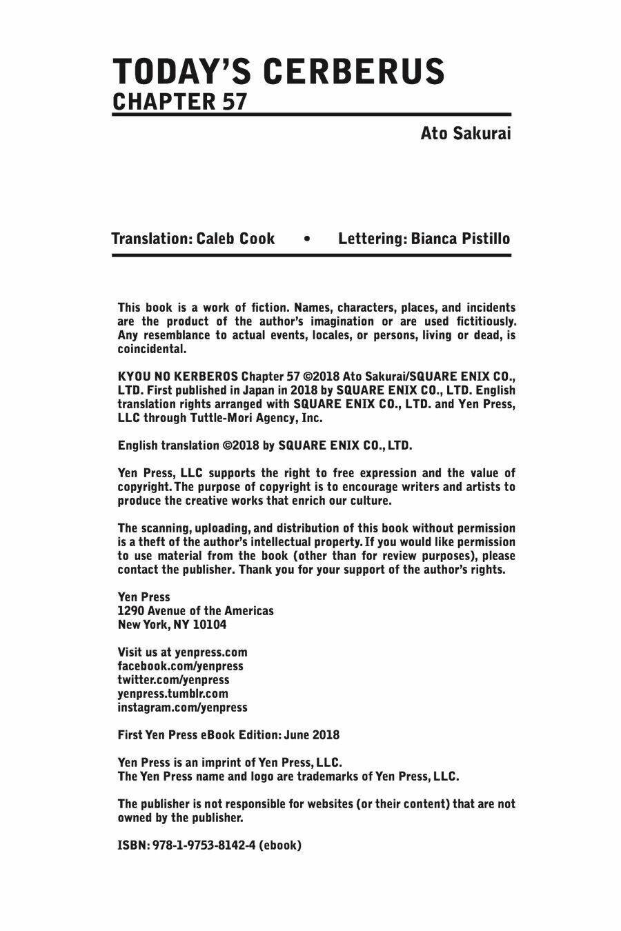 Kyou no Cerberus - Chapter 57 - Page 38